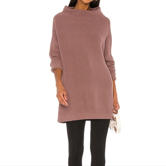 Free People Ottoman Slouchy Tunic Mockneck Sweater Dress Oversized Nutmeg Size S - Picture 1 of 7